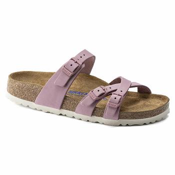 Dámské Franca Birkenstock Soft Footbed Nubuck Læder Fialové | CZ 451RVD